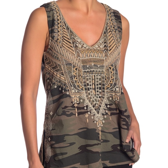 Johnny Was Tops - Johnny Was NEW Tank Top Tunic Women's XS≈S/M Embroidered Boho NWT